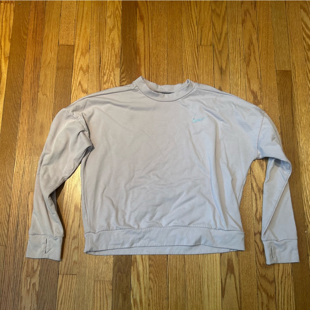 Nike dri fit running cropped pink sweatshirt small